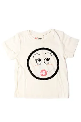 3.1 Phillip Lim SS Sequin Oops Face T in White