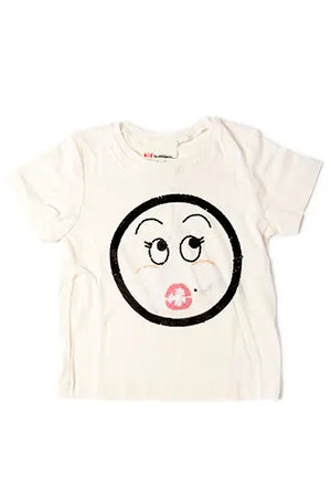 3.1 Phillip Lim SS Sequin Oops Face T in White