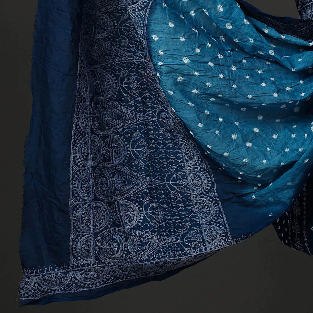 3pc Kutch Tie-Dye Satin Cotton Bandhni Dress Material 12