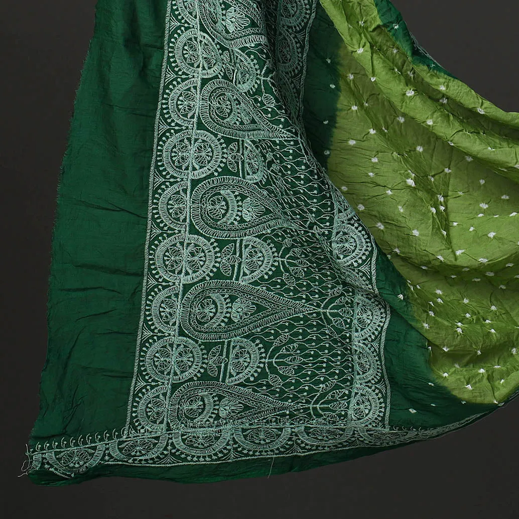 3pc Kutch Tie-Dye Satin Cotton Bandhni Dress Material 33