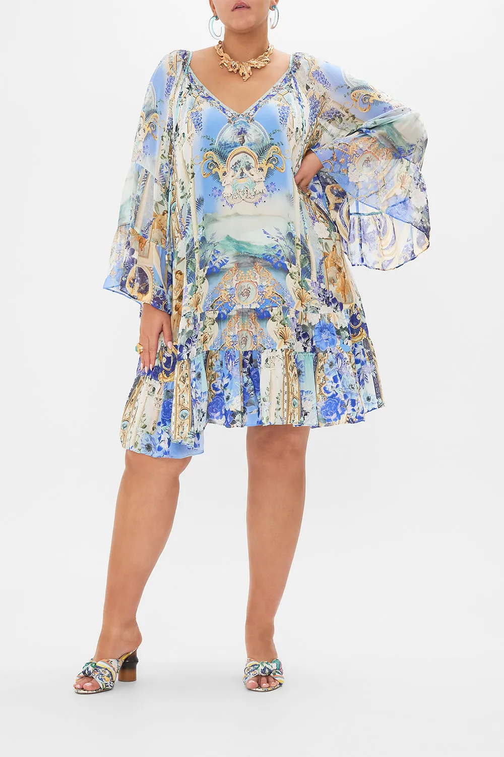 A-LINE GATHERED PANEL DRESS VIEWS OF VESUVIUS