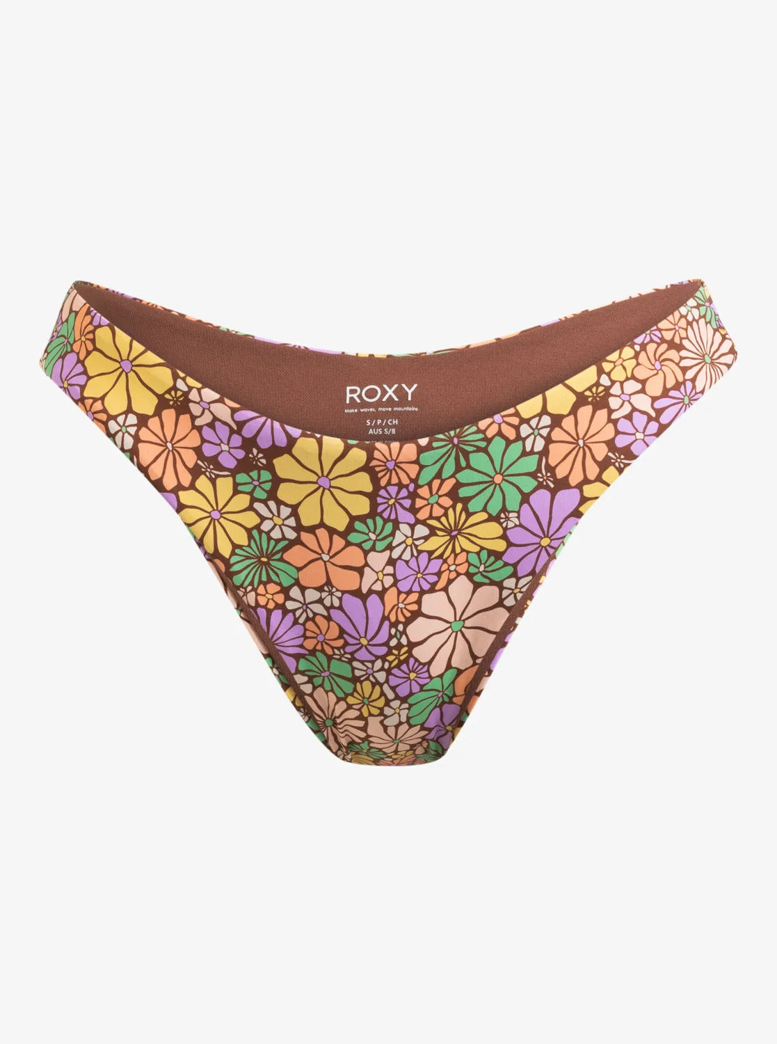 All About Sol High Leg Moderate Bikini Bottoms - Root Beer All About Sol Mini