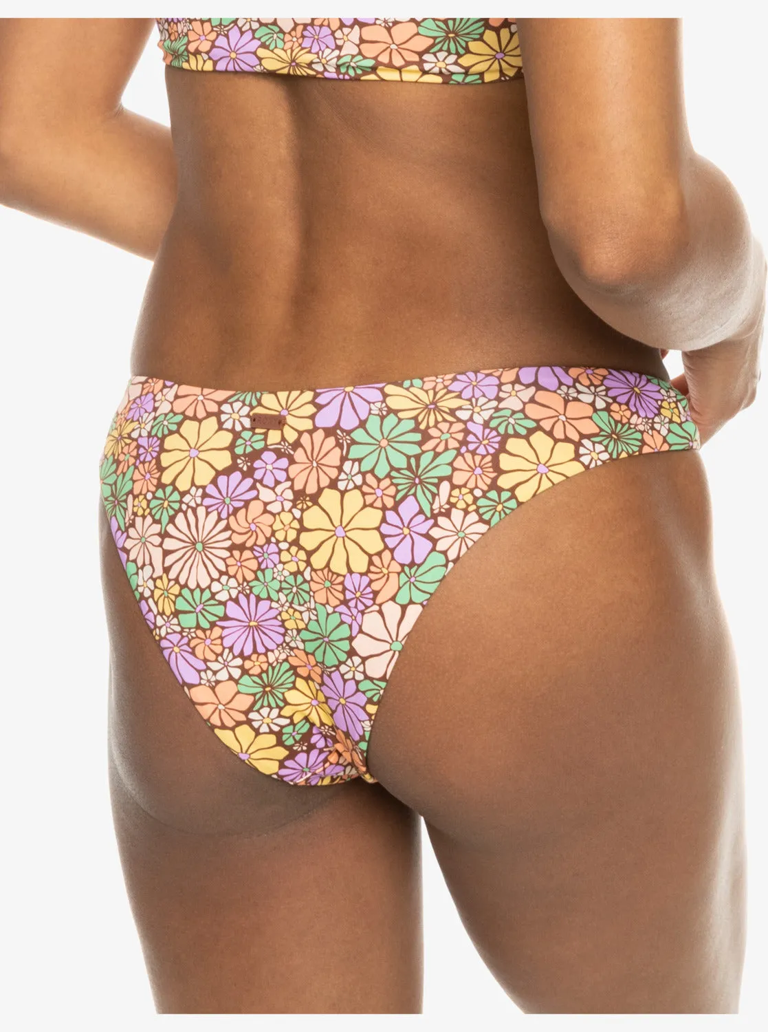 All About Sol High Leg Moderate Bikini Bottoms - Root Beer All About Sol Mini