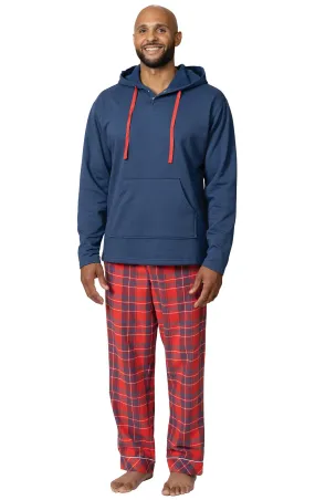 Americana Plaid Mens Hoodie Pajamas - Family Set