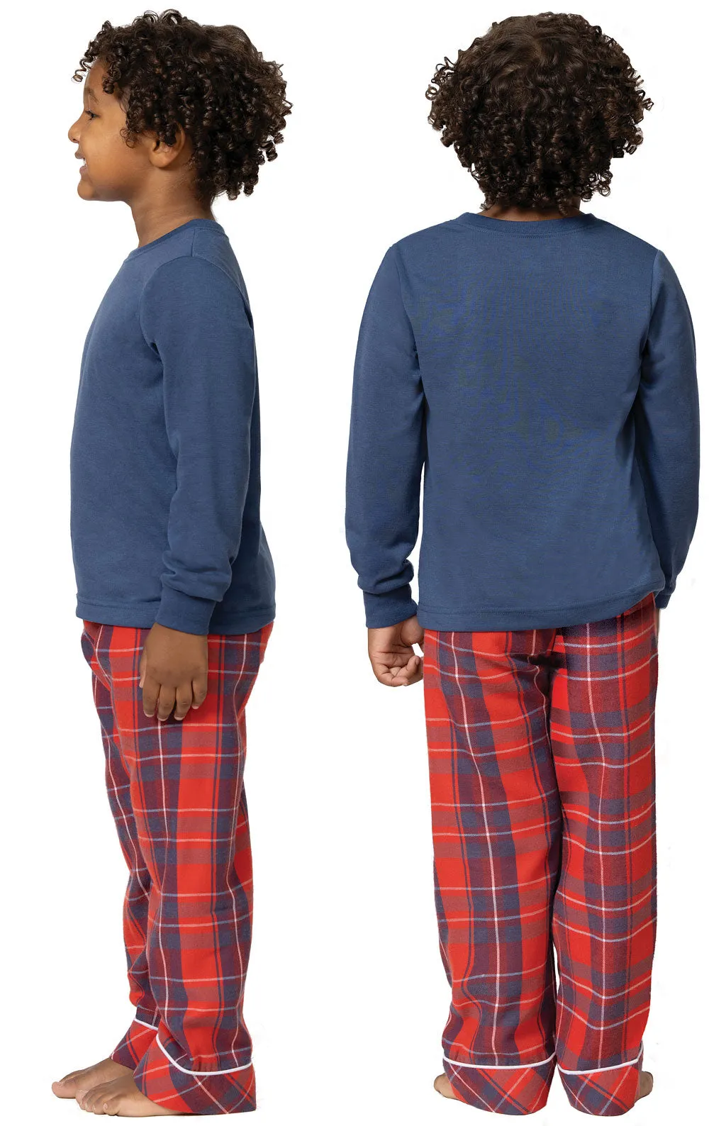 Americana Plaid Pullover Kids Pajamas - Family Set