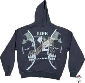APOLINAR LIFE BLACK INK HOODIE -PLR-402 'CEMENT'