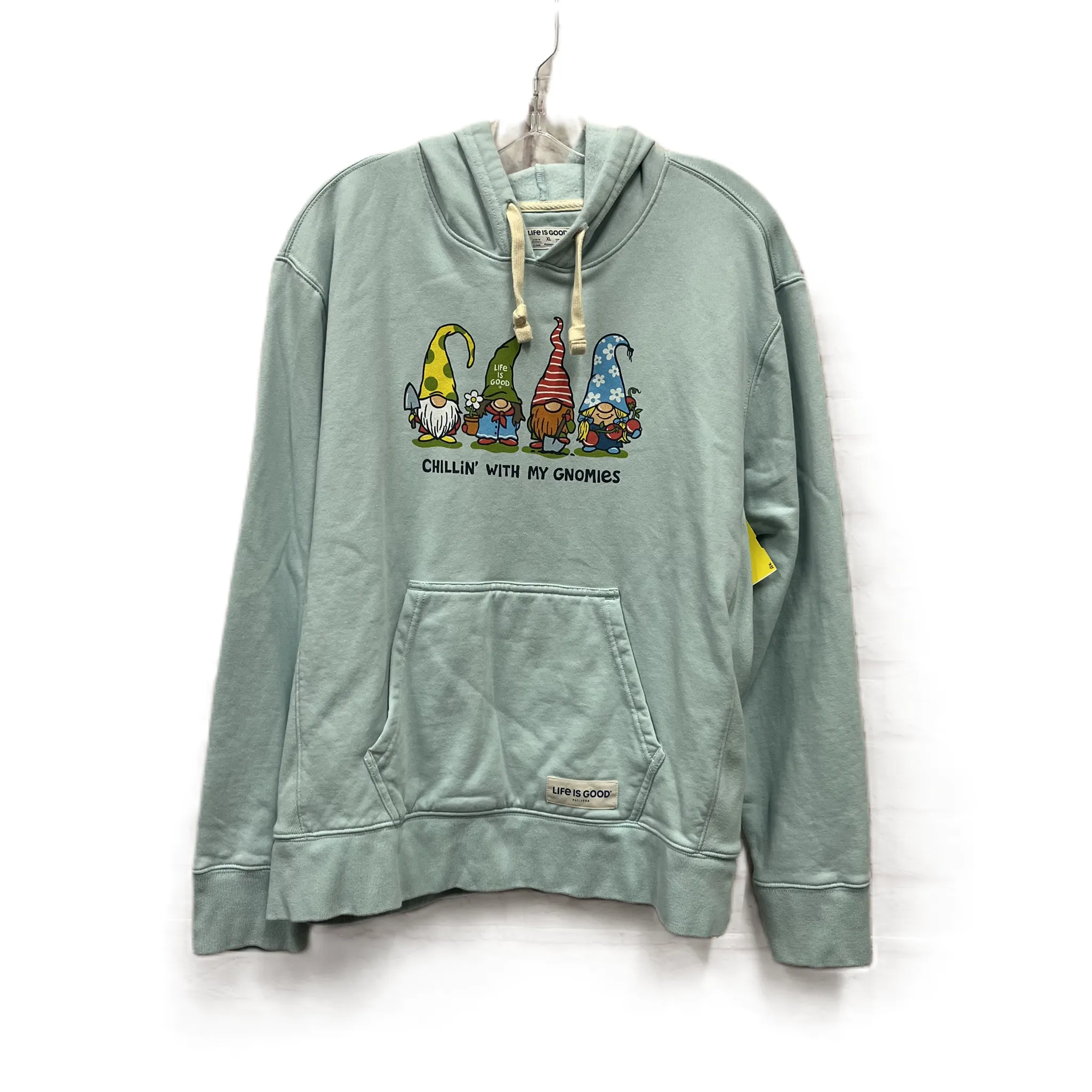 Athletic Sweatshirt Hoodie By Life Is Good In Blue, Size: Xl