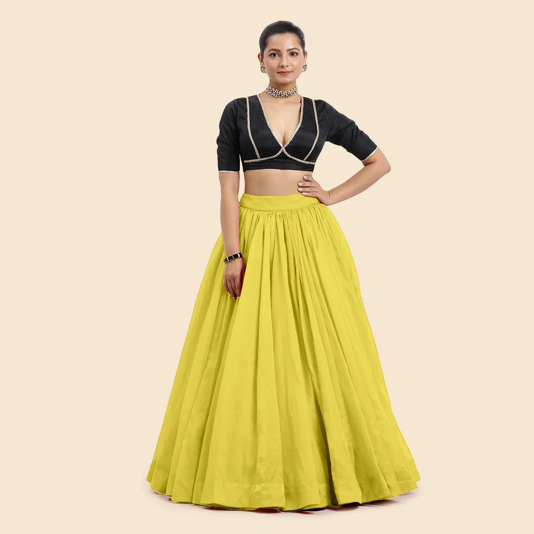 Bahaar x Tyohaar | Lehenga Skirt in Lemon Yellow Organza