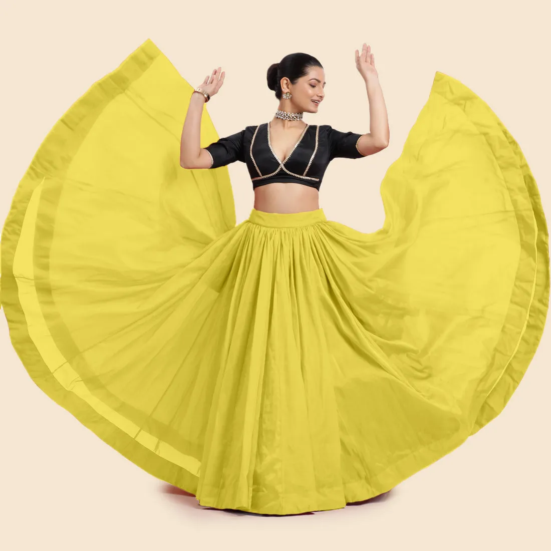 Bahaar x Tyohaar | Lehenga Skirt in Lemon Yellow Organza