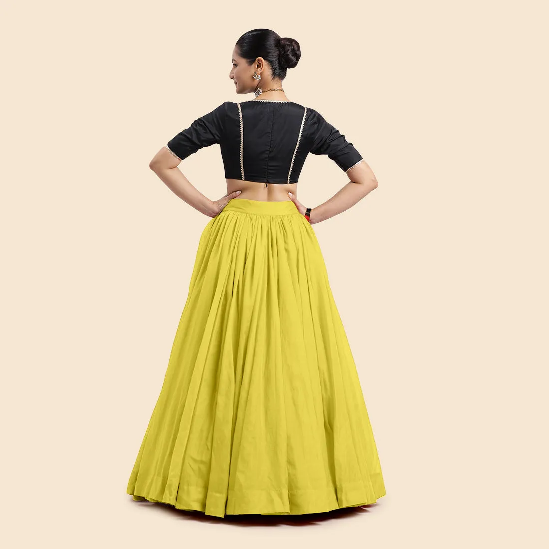 Bahaar x Tyohaar | Lehenga Skirt in Lemon Yellow Organza
