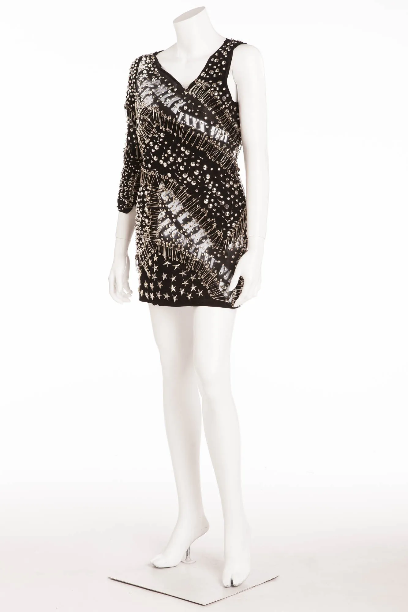 Balmain - As Seen on Kristin Stewart - Balmain Spring 2011 Safety Pin and Star Embellished Dress - FR 38