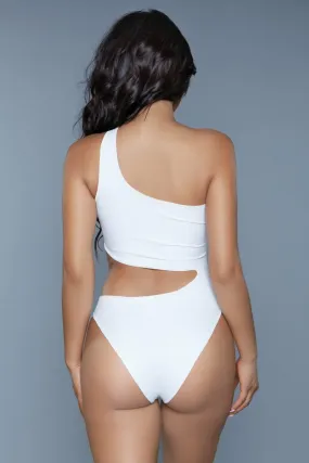 BeWicked one shoulder 1976 Quinn Swimsuit White