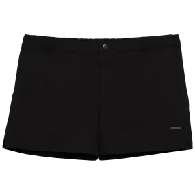 Black 2" Angeleno Solid Stretch Swim Trunk