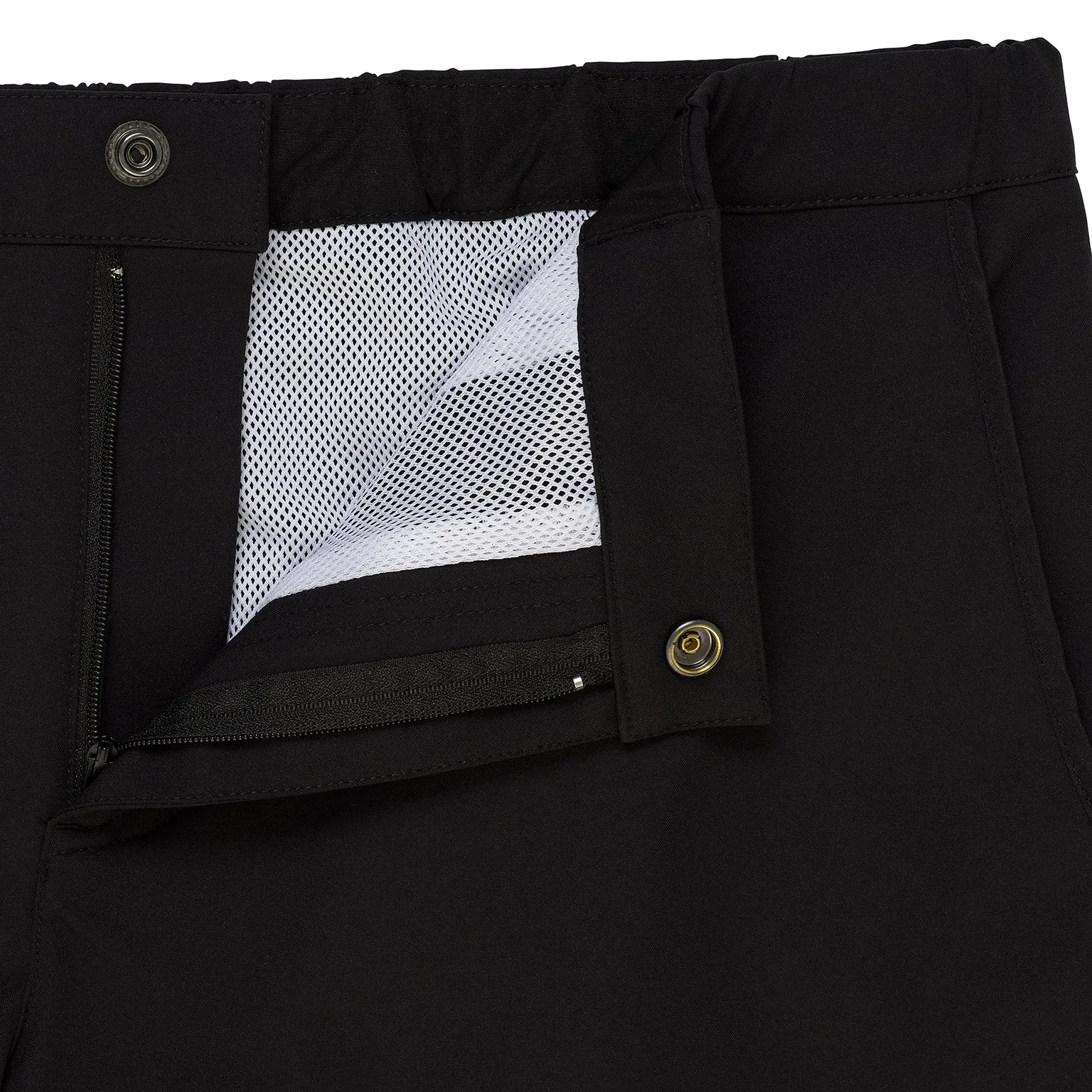Black 2" Angeleno Solid Stretch Swim Trunk