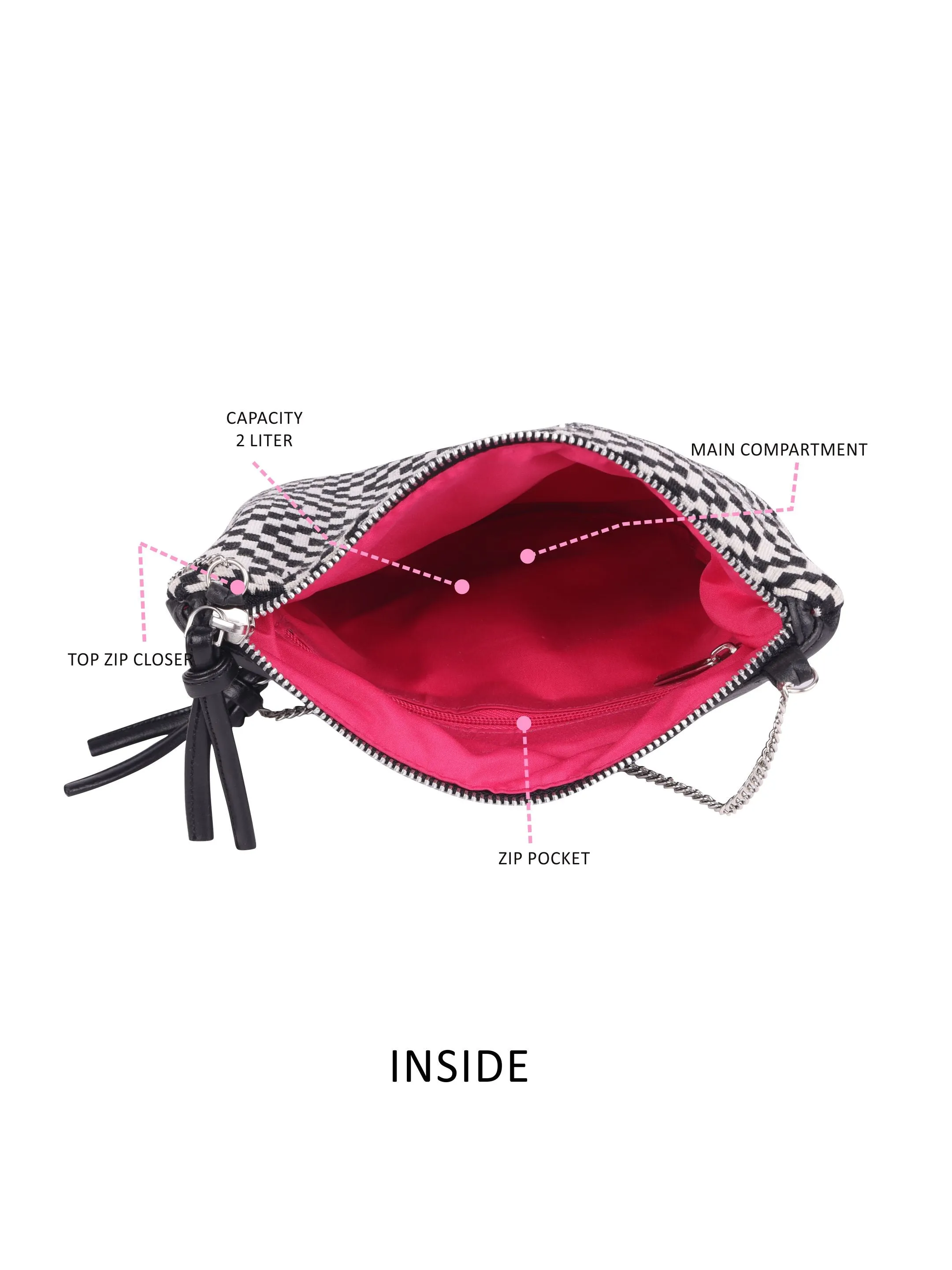 Black & White Textured Cotton Girls Sling