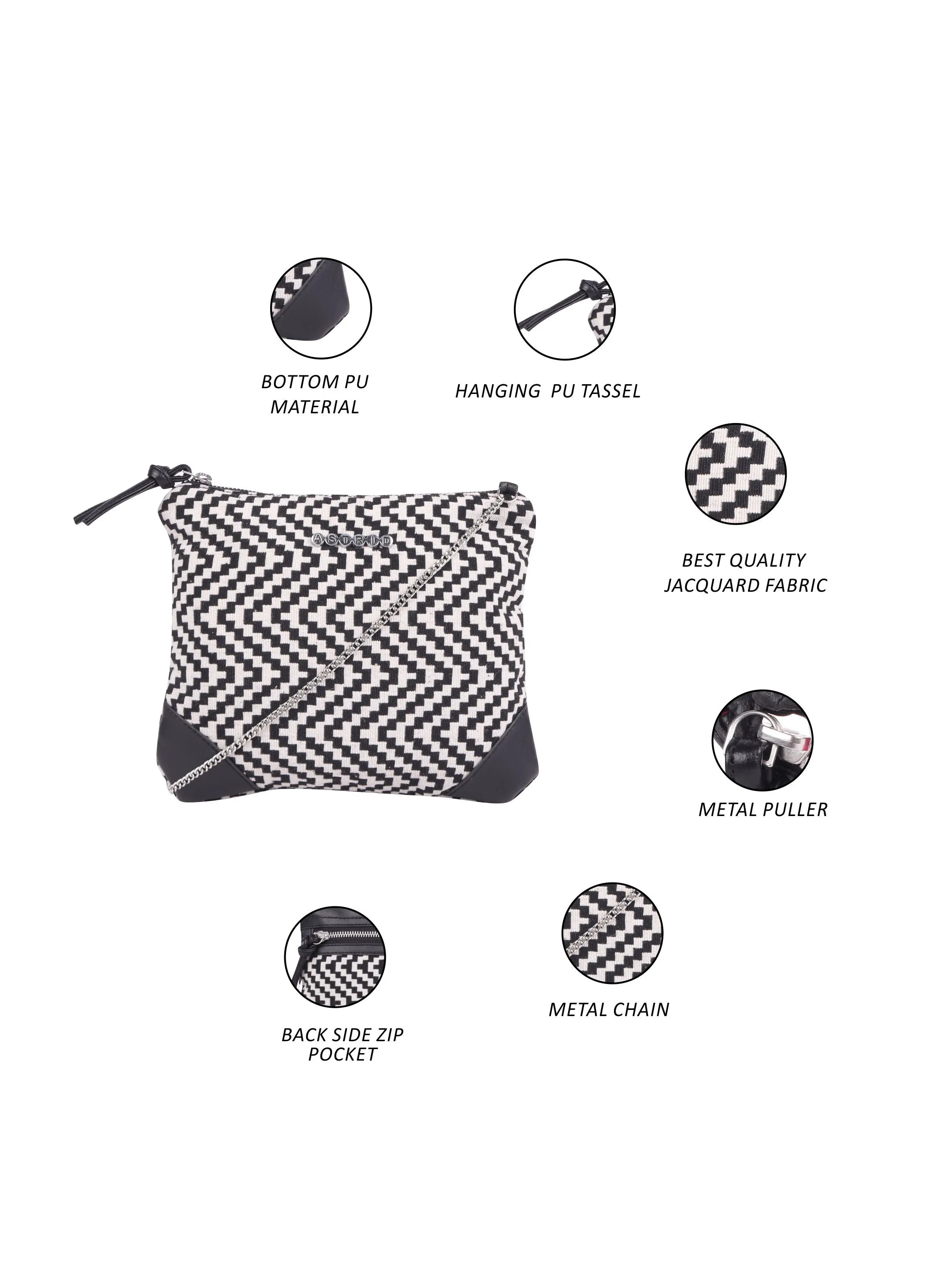 Black & White Textured Cotton Girls Sling