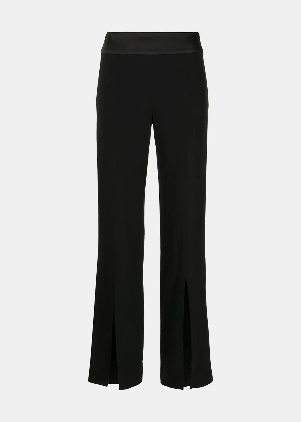 Black Crepe Straight-Leg Trousers