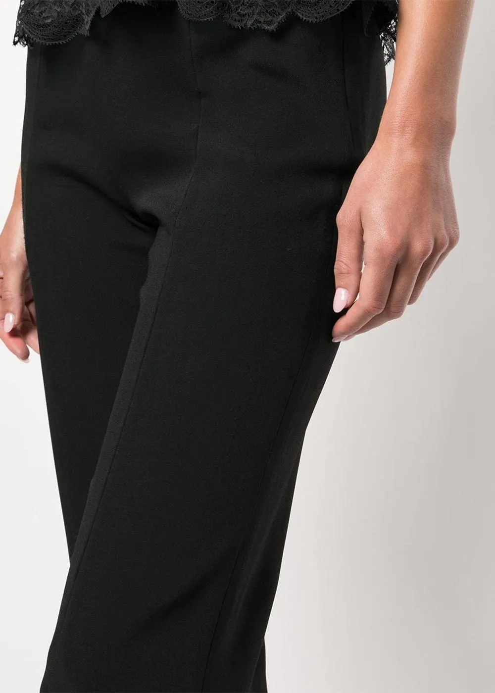 Black Crepe Straight-Leg Trousers