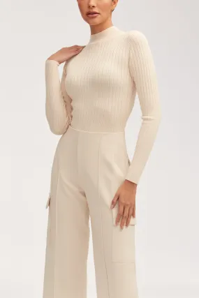 Blair Wide Rib Knit Bodysuit - Off White