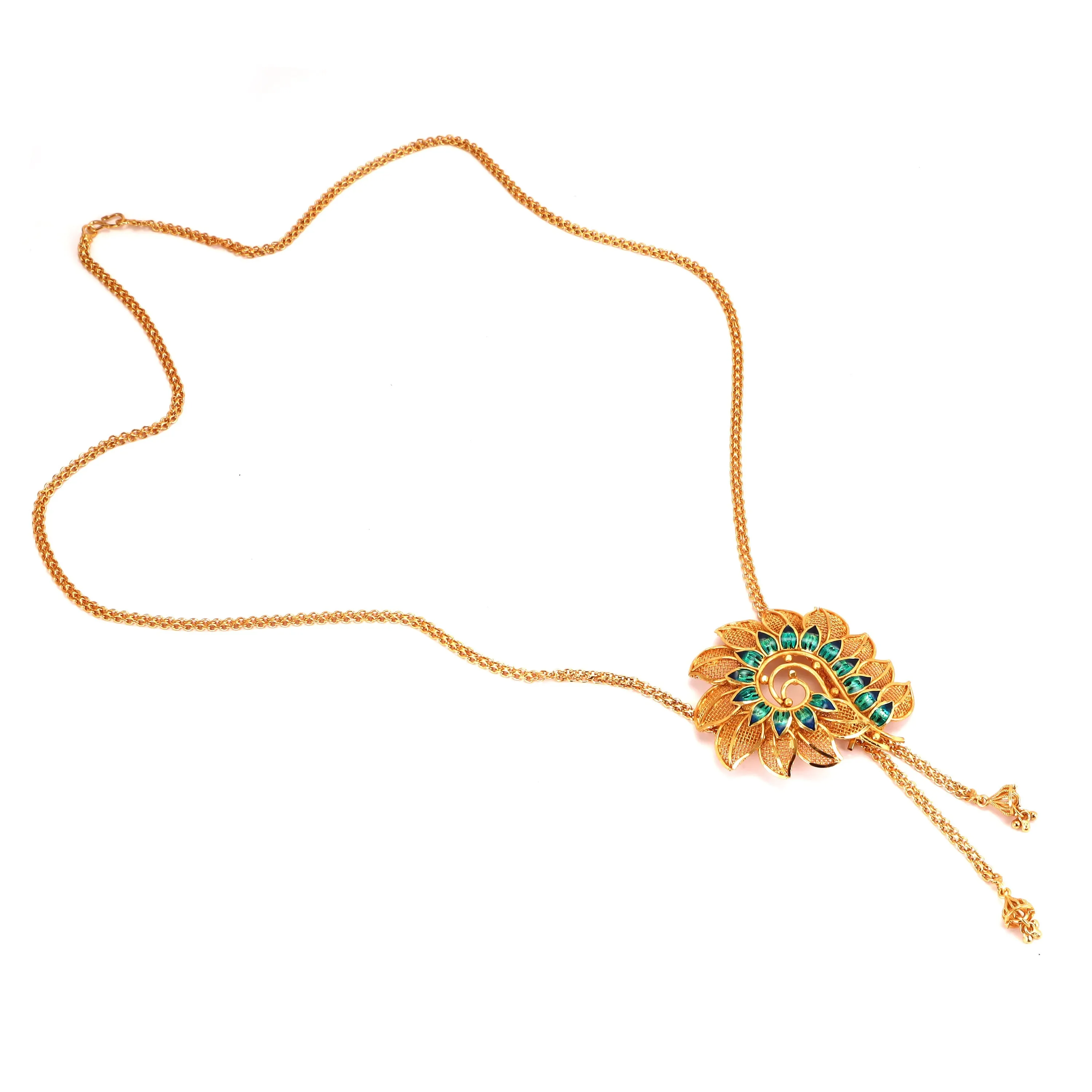 Blue Mina Leafy Conch Pattern Tie Set (26 Inch)