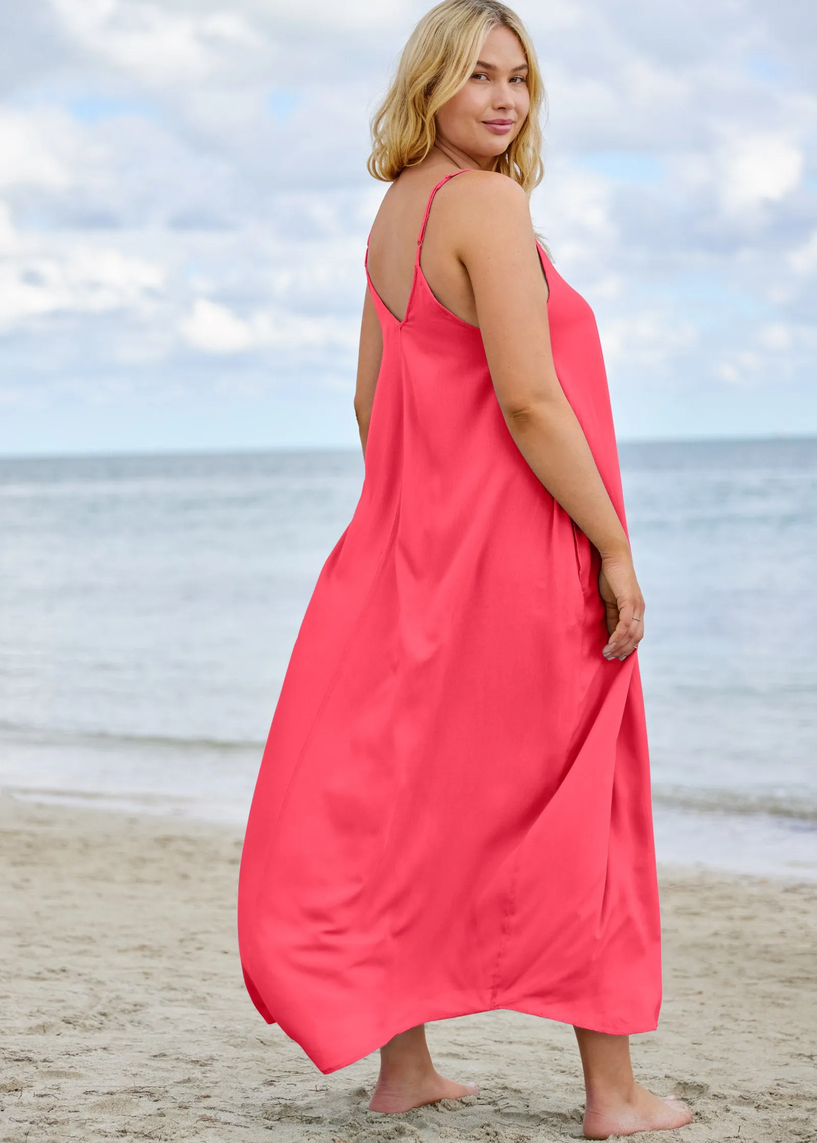 Boho Maxi Dress Cover-Up - Sunset Pink
