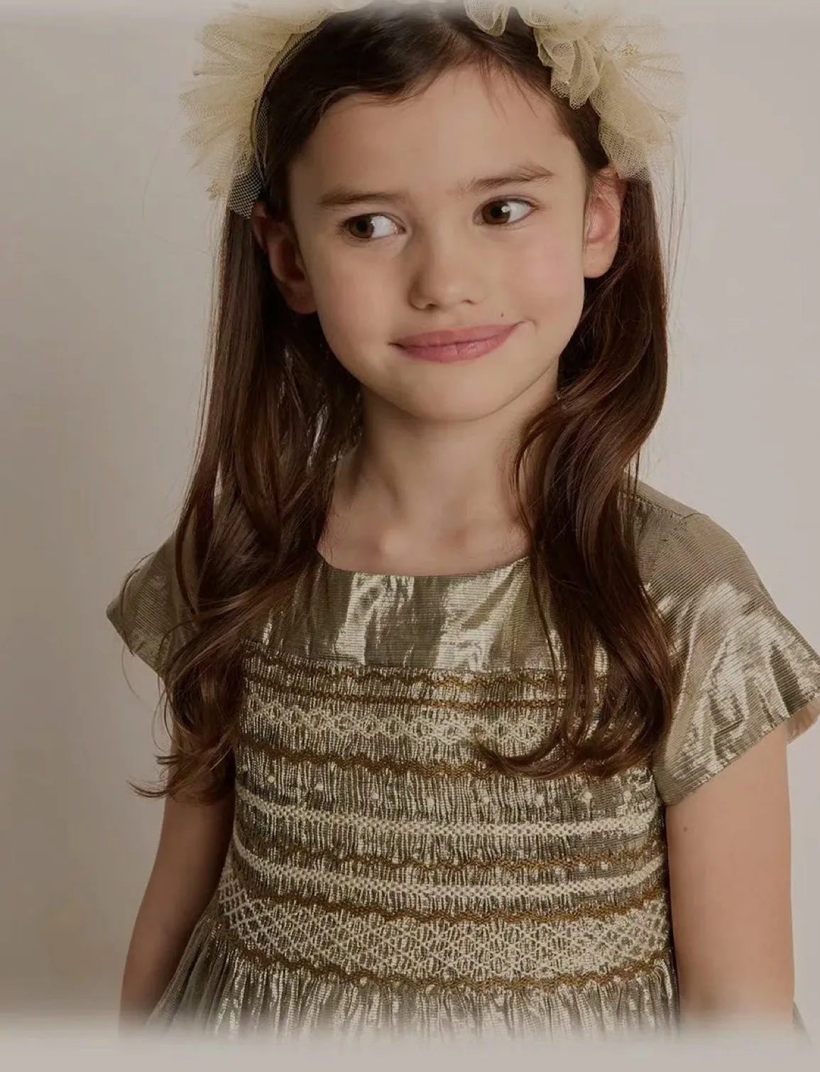 Bonpoint Duchesse Ceremony Gold Dress