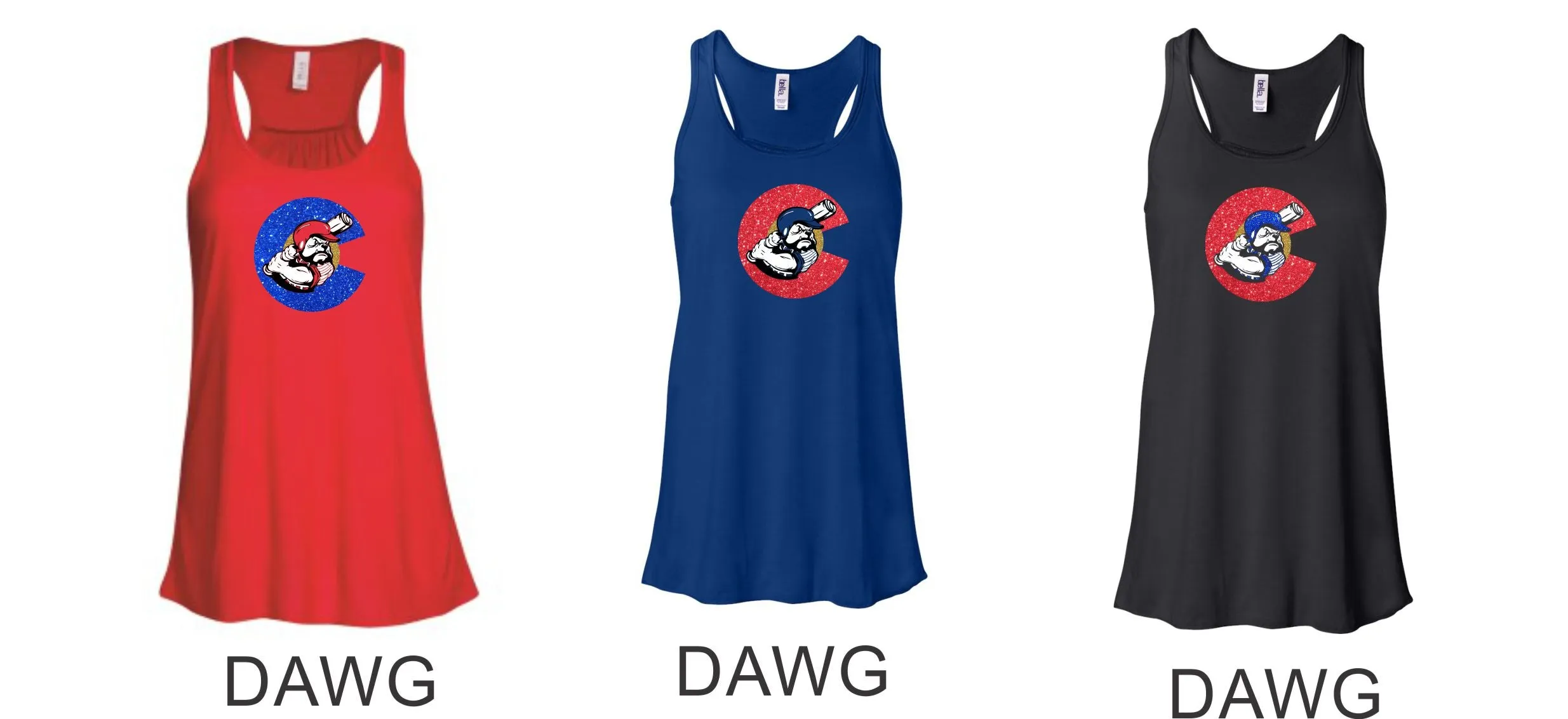 Bulldawgs Flowy Tank- 4 designs- Matte or Glitter