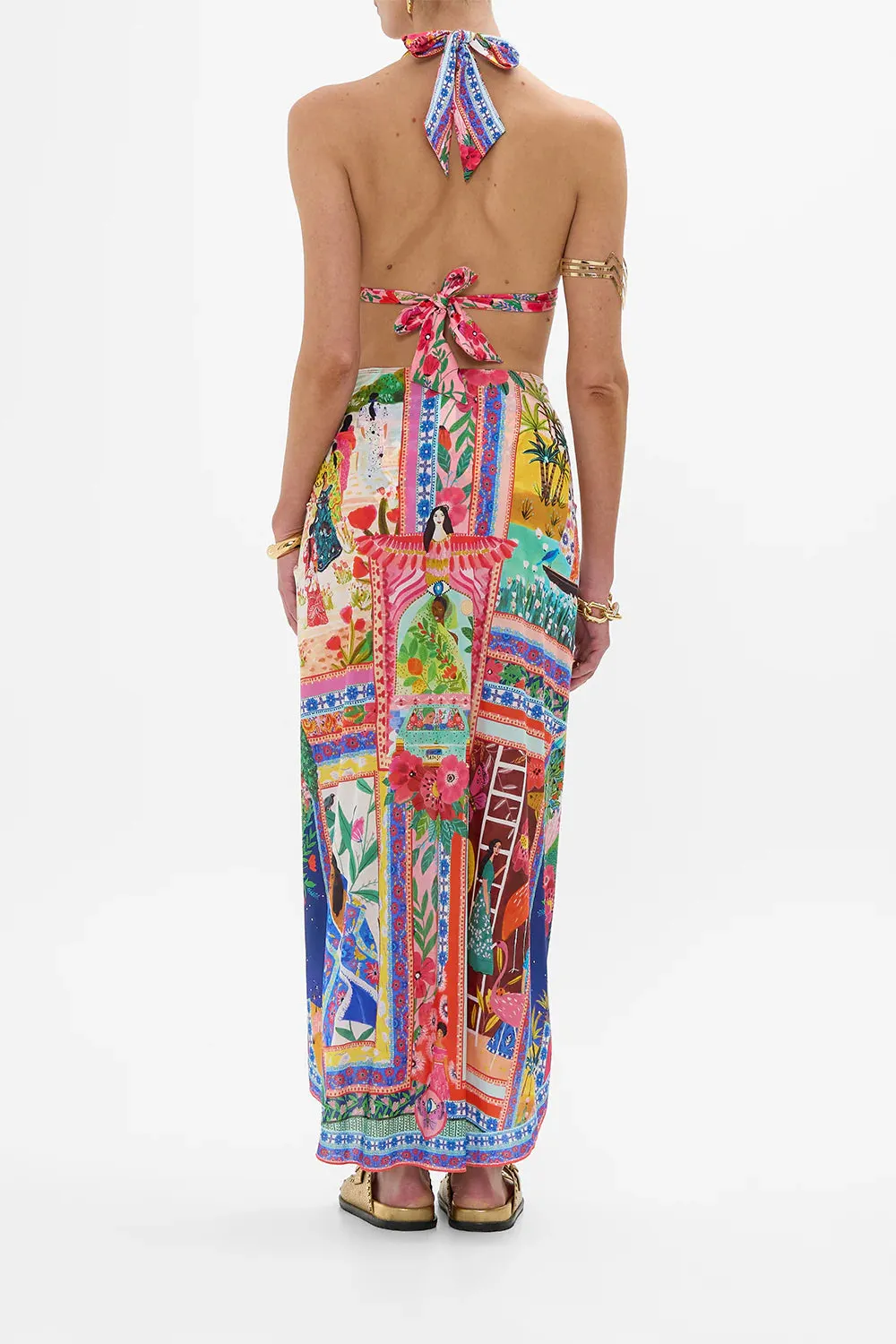 Camilla Layered Long Sarong With Front Tie - Roeqiyas Realm