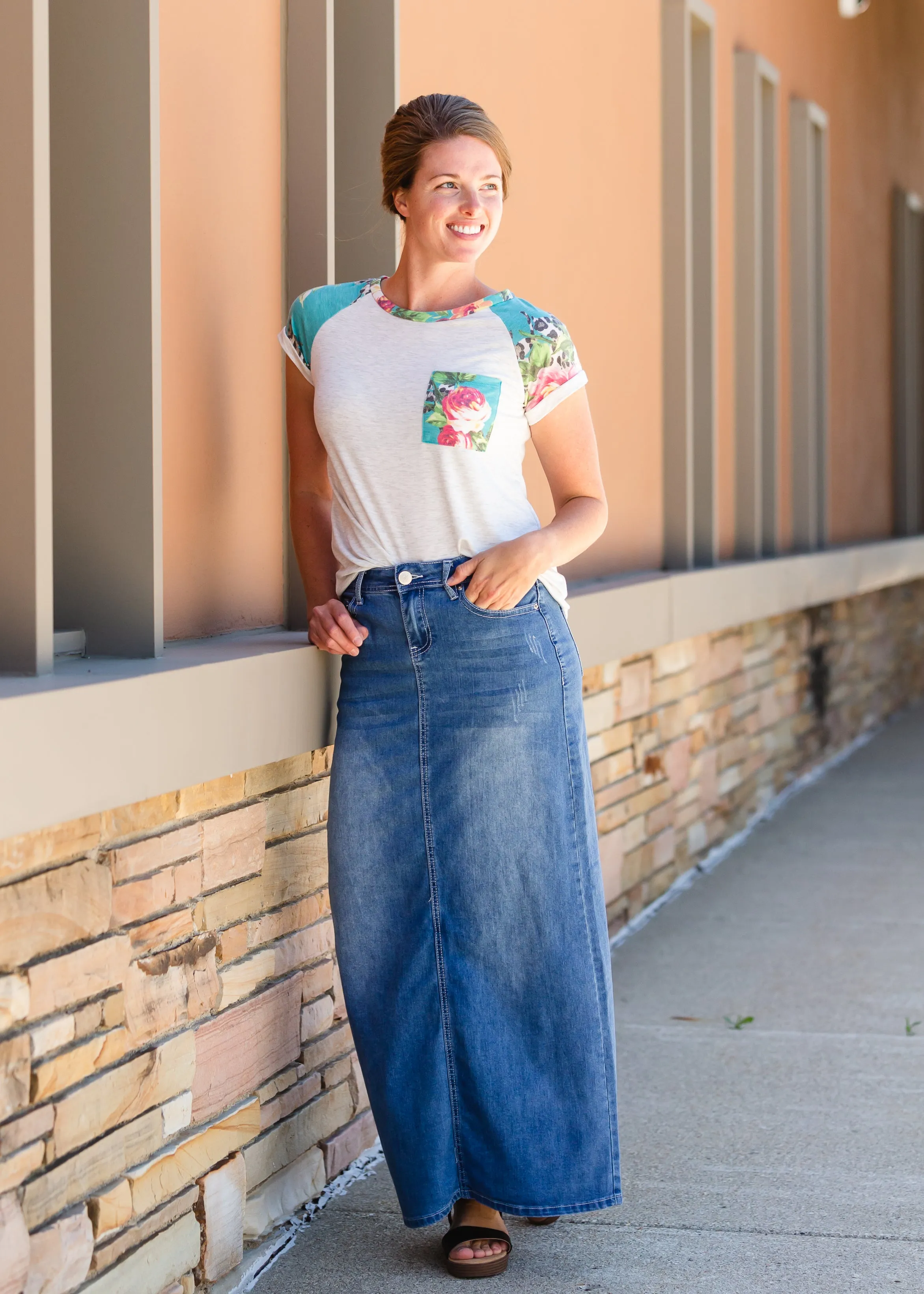 Casual Floral Pocket Tee - FINAL SALE