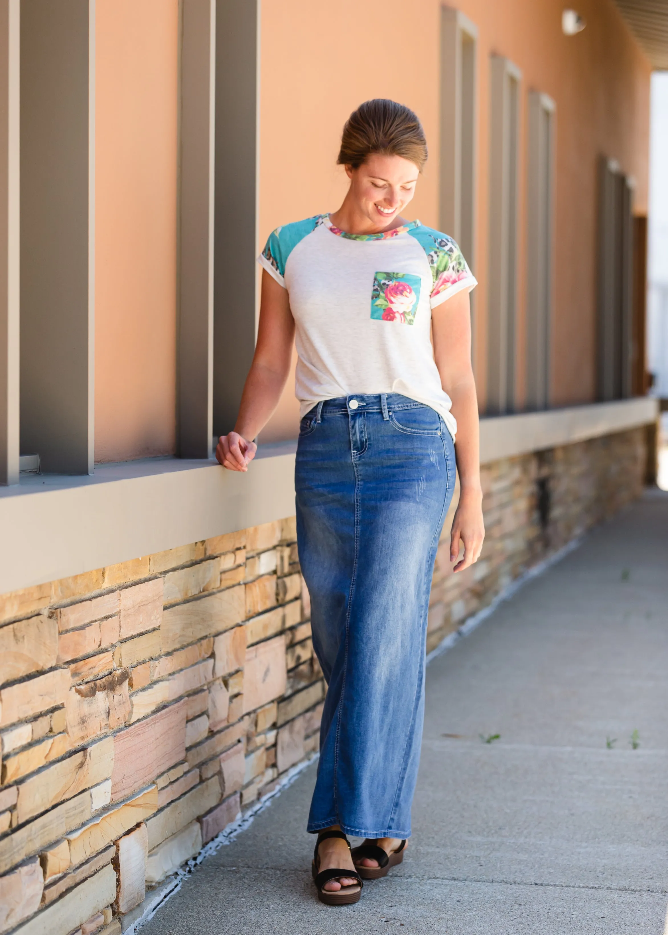 Casual Floral Pocket Tee - FINAL SALE