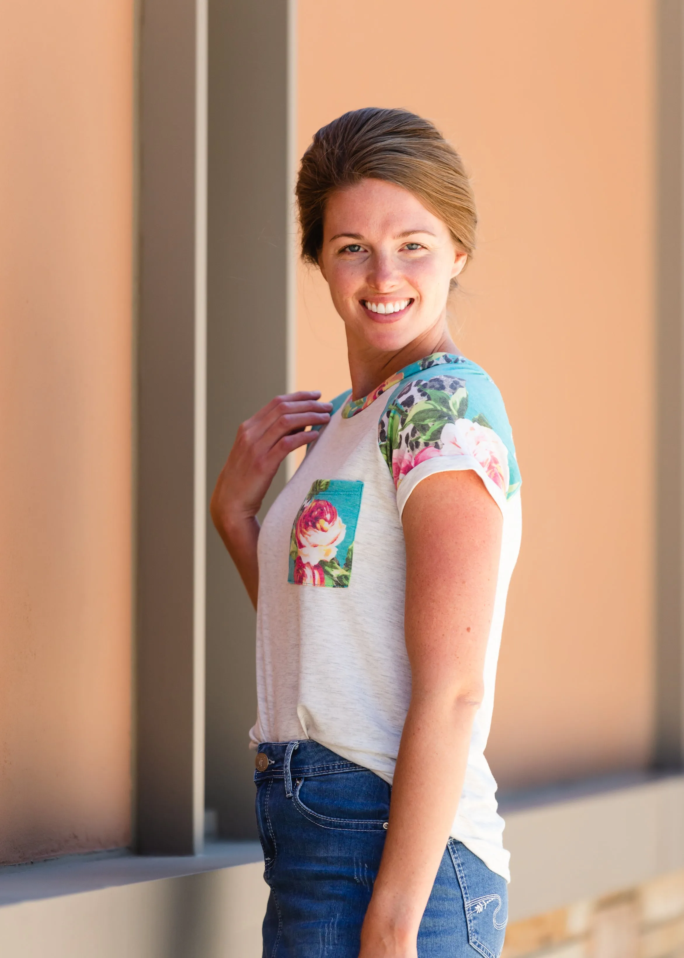 Casual Floral Pocket Tee - FINAL SALE
