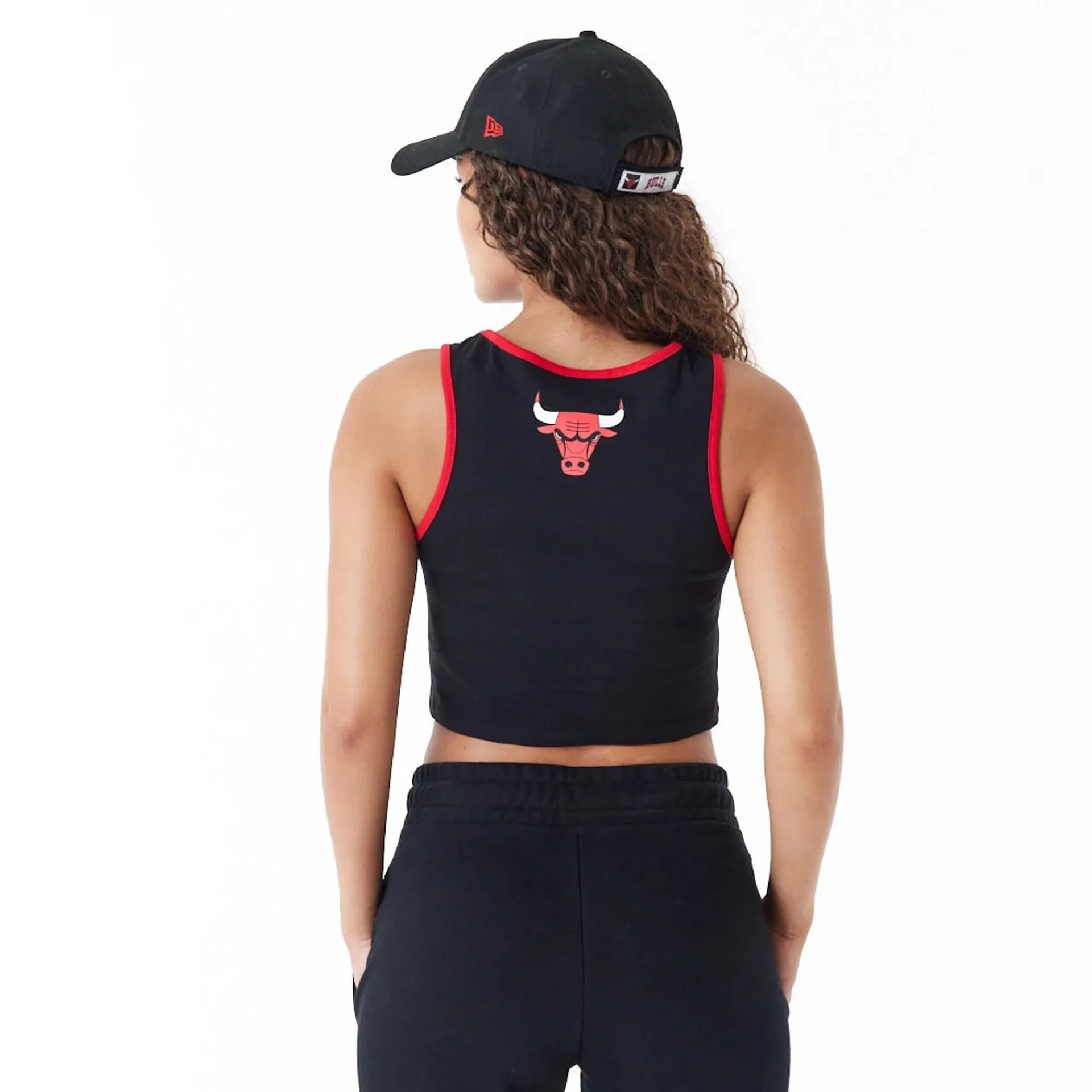 Chicago Bulls Womens Womens NBA Team Wordmark Black Crop Tank Top