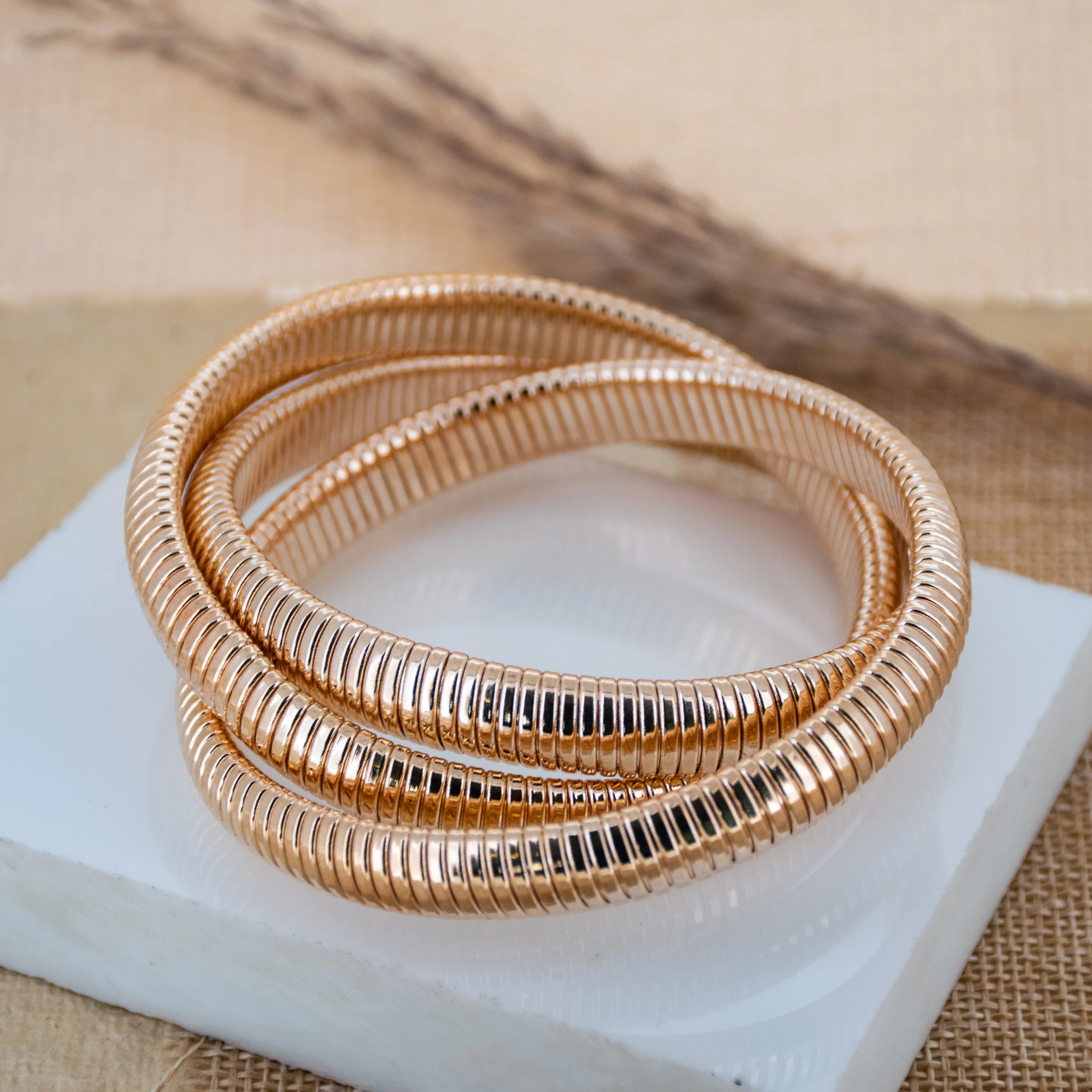 Chunky Layered Twisted Bangle