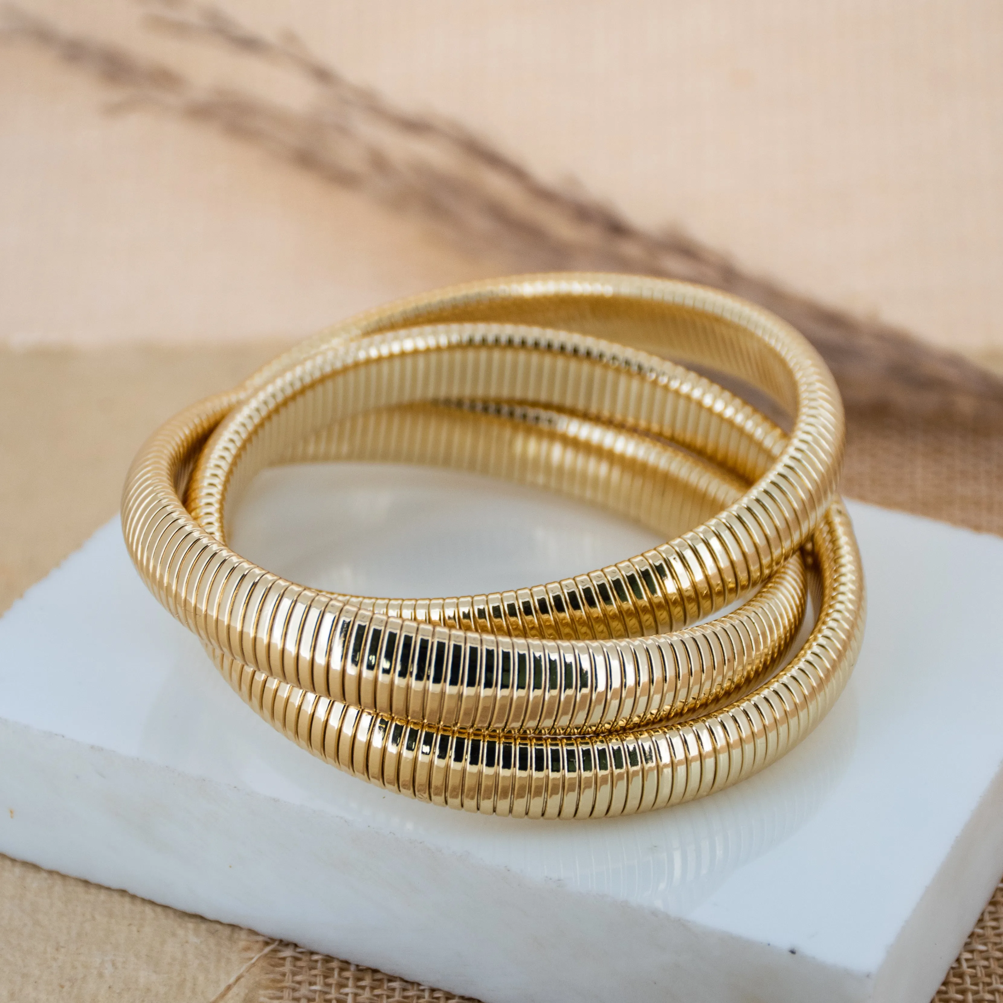 Chunky Layered Twisted Bangle