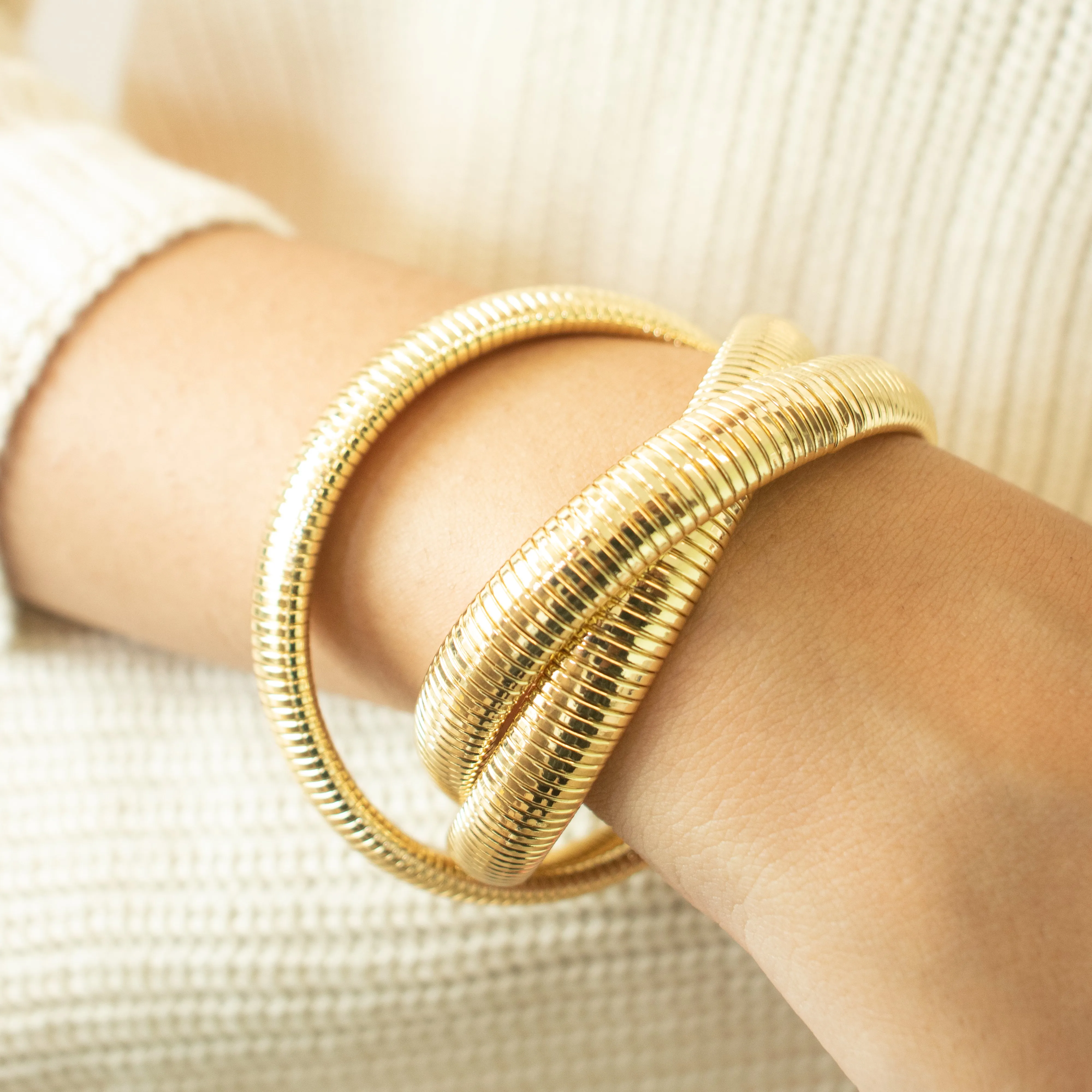 Chunky Layered Twisted Bangle