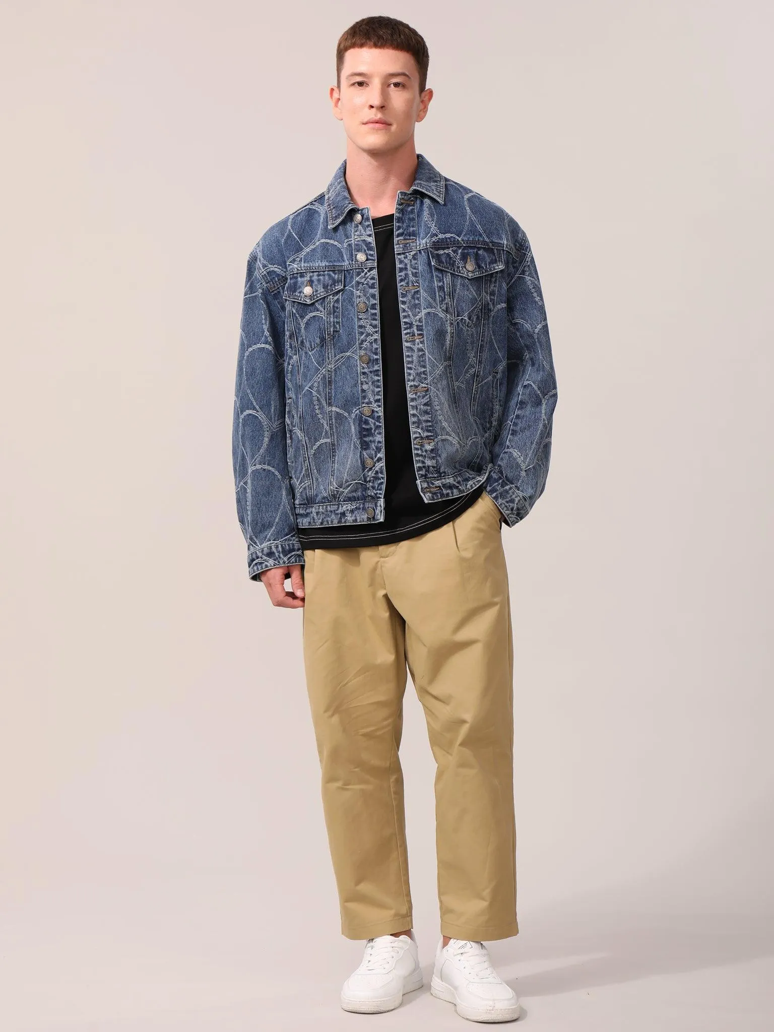 Claybourn Washed Pattern Denim Jacket
