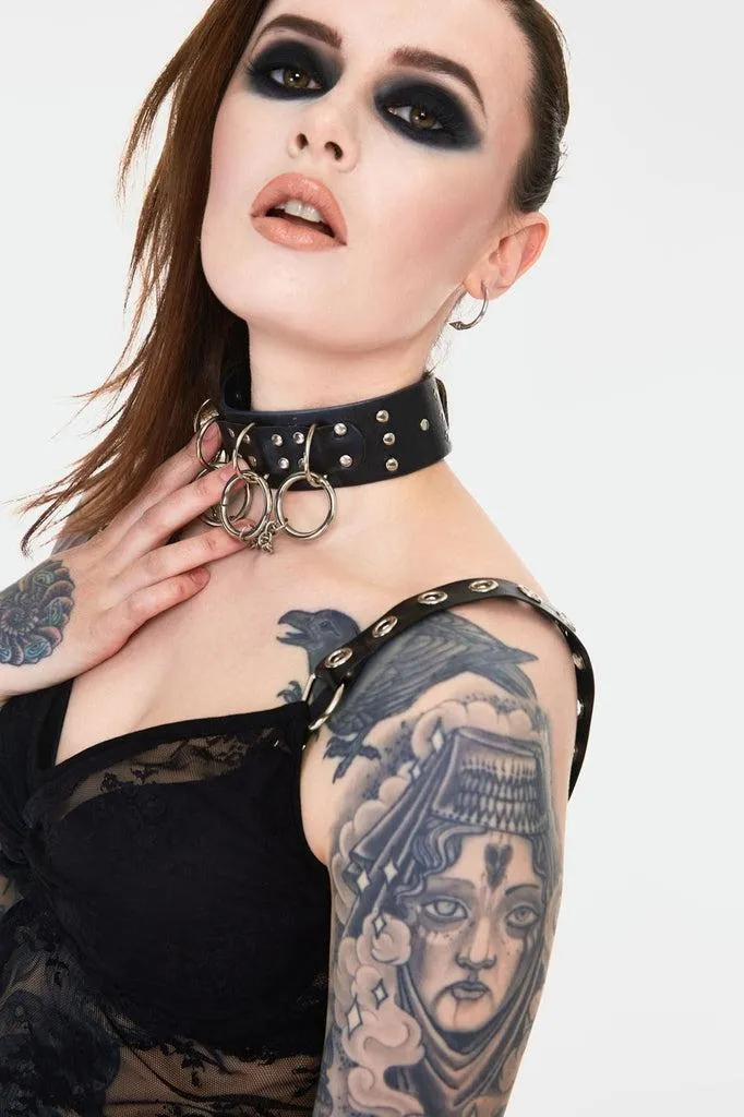 Contraband Sheer Black Lace Strap Top
