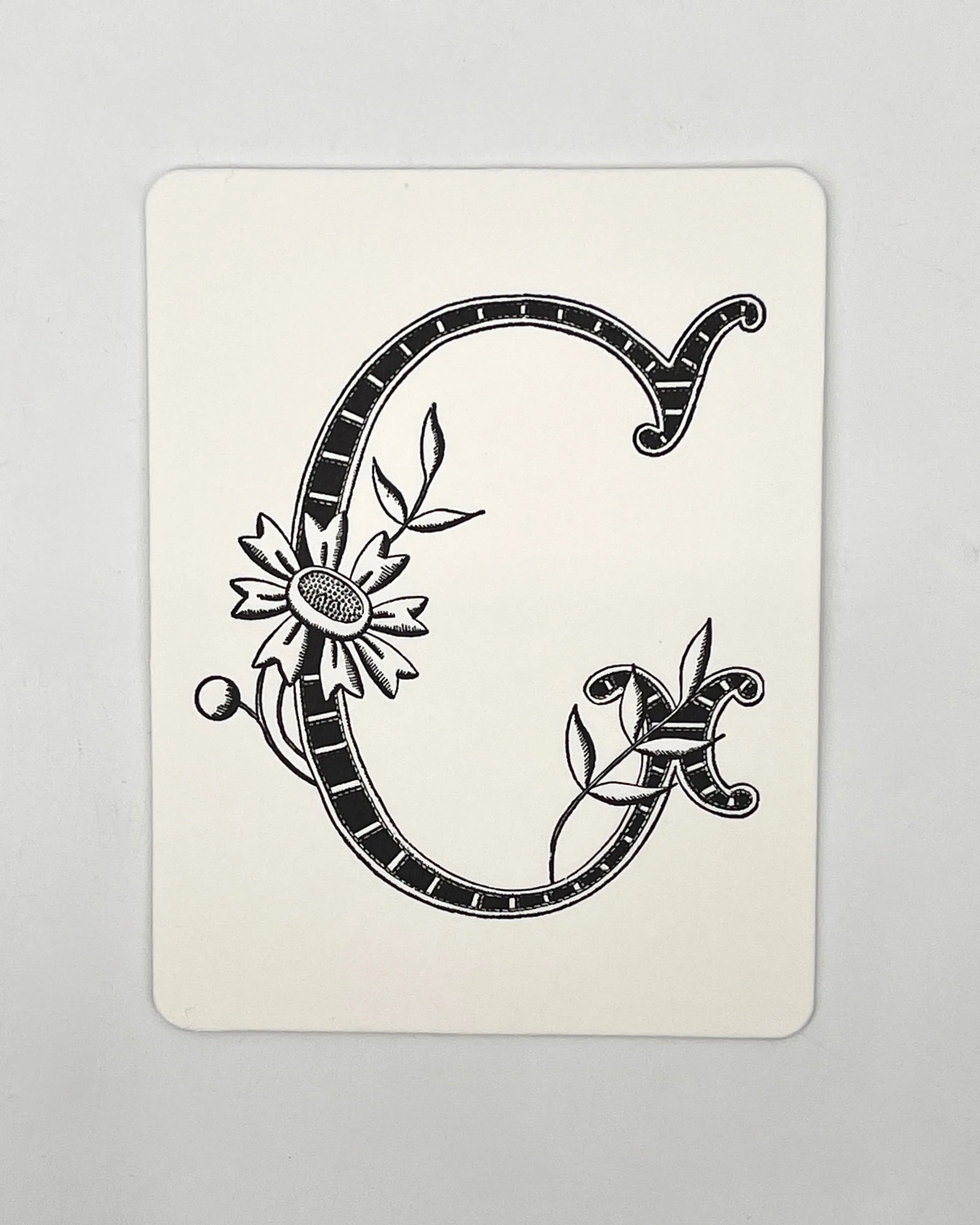 Daisy Monogram Cards