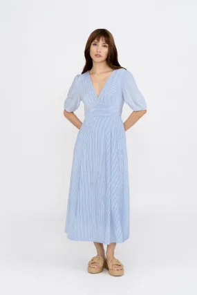 Delaney V-Neck Striped Maxi Dress