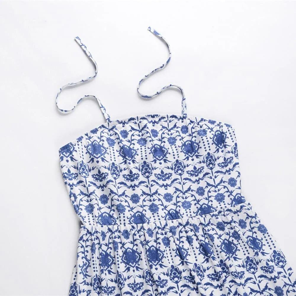 DressBetty - Sexy Backless Vintage Print Bohemia Dress
