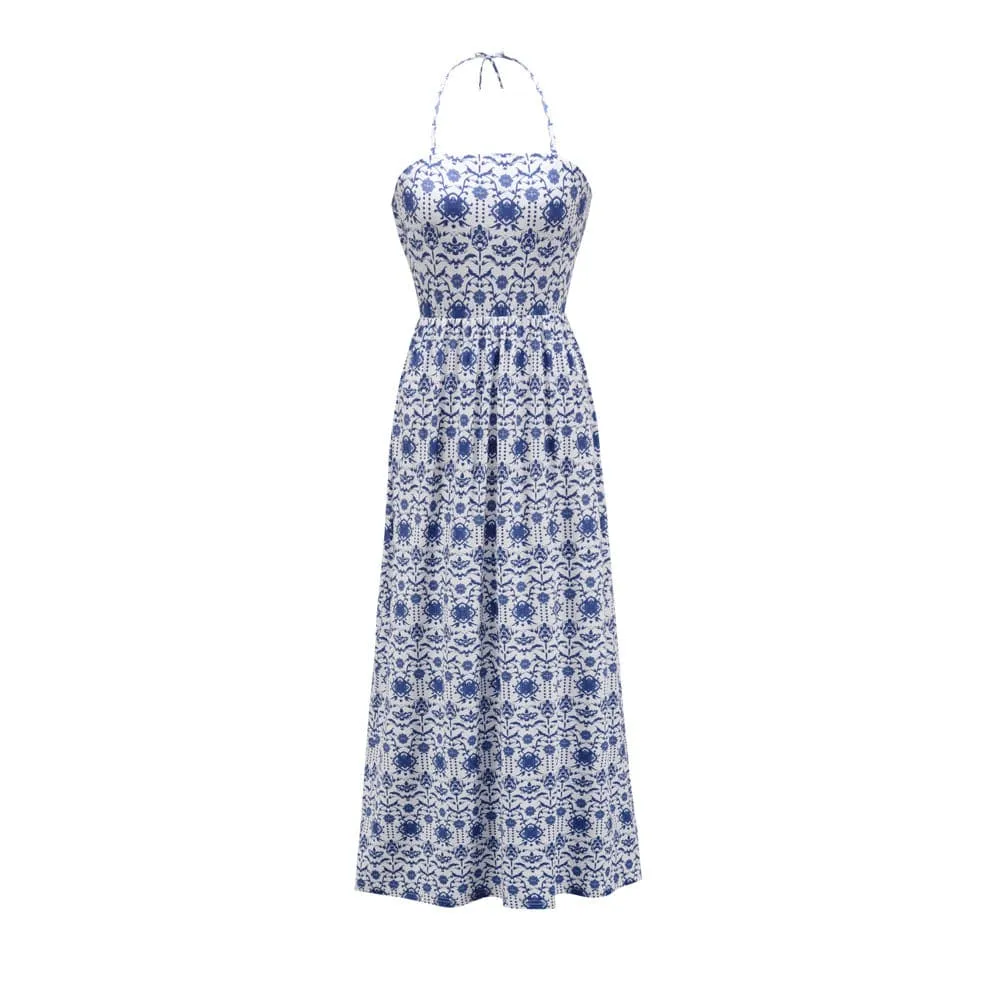 DressBetty - Sexy Backless Vintage Print Bohemia Dress
