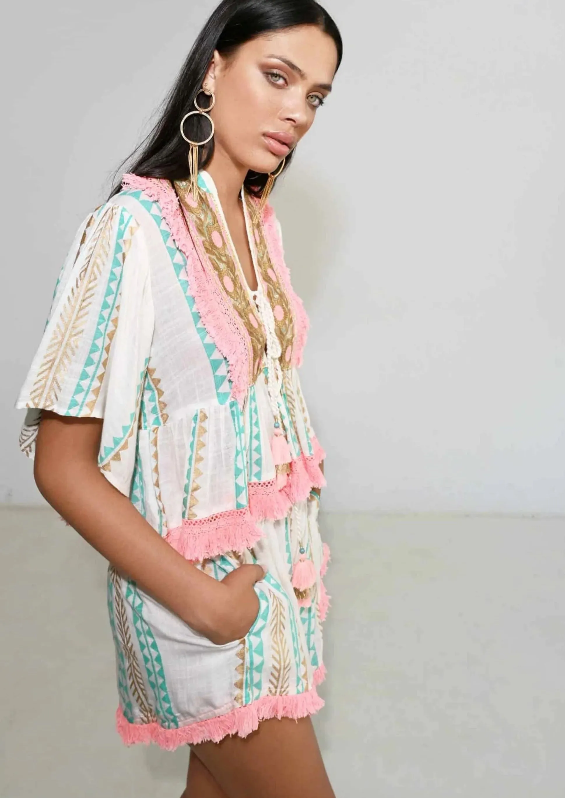 Embellished Top and Shorts Set Bella