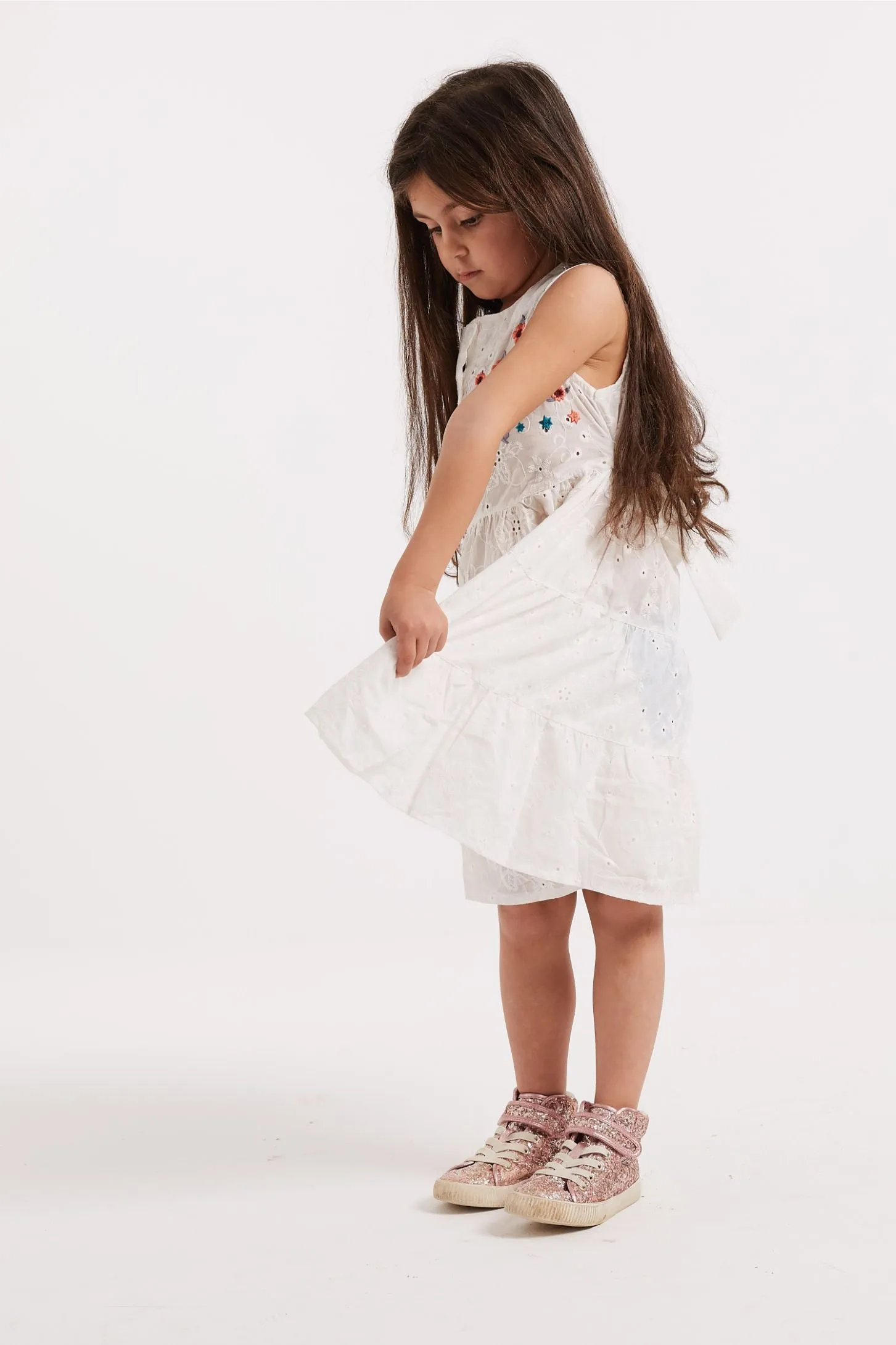 EMROIDERED TIERED DRESS