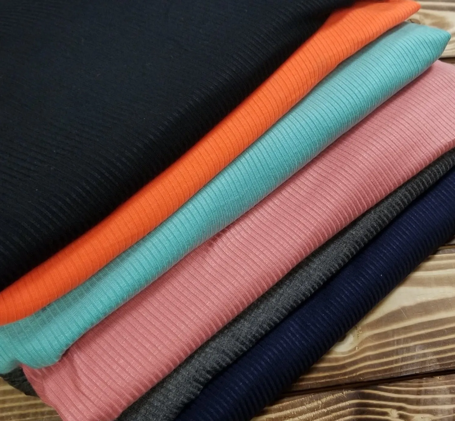 End of Bolt: 2-3/8th yards of Fashion Jersey Rib 4x2 Mint Blue Rayon Spandex Knit-Remnant
