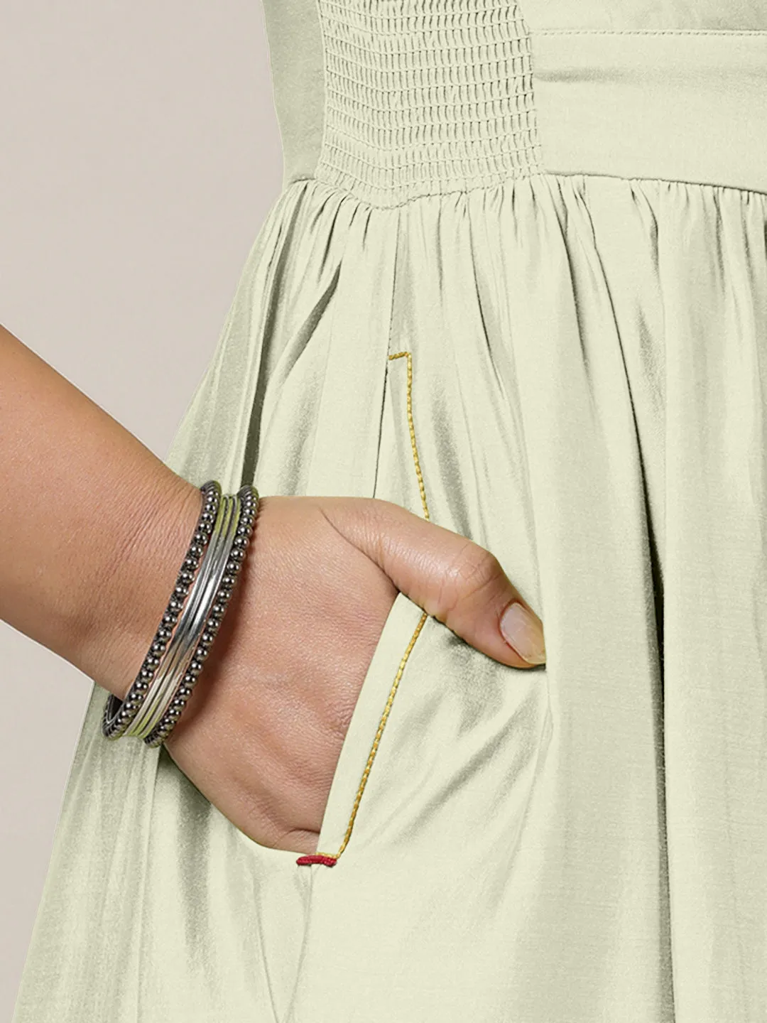 Faiza x Rozaana | A Line Kurta in Ivory with Thread Work | Coords or Only Kurta