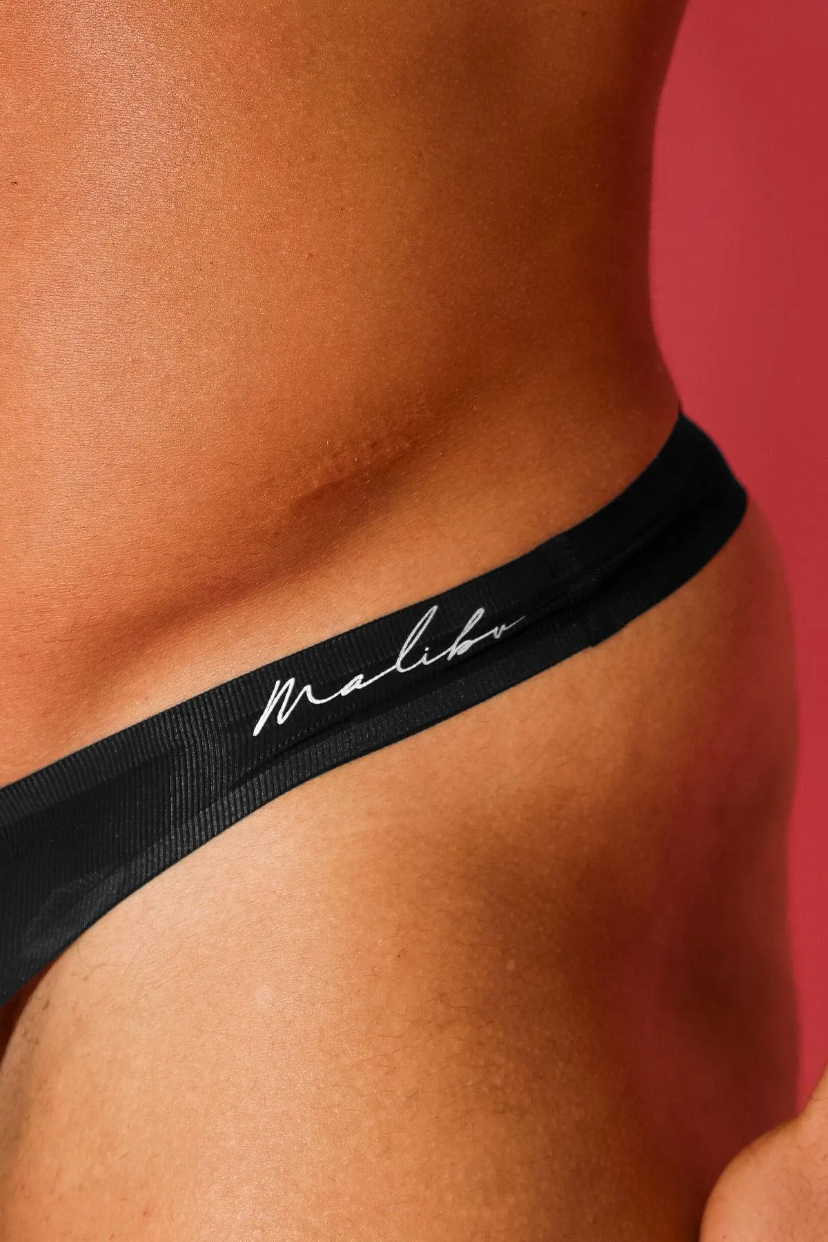 Flawless Feel Seamless Thong with Mesh Cutout - Midnight Black