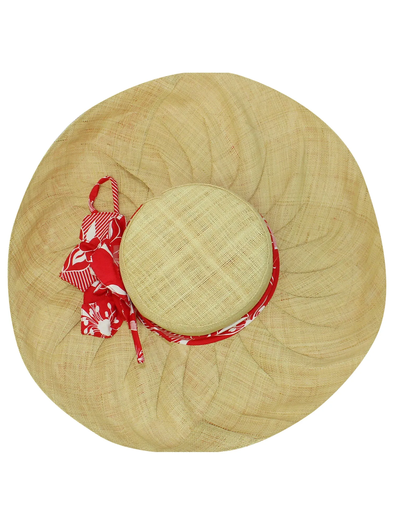 Floppy Hat With Kettle Brim And Red & White Bow