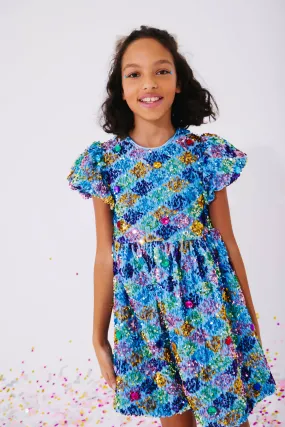 Gliterati Diamond Gem Sequin Dress