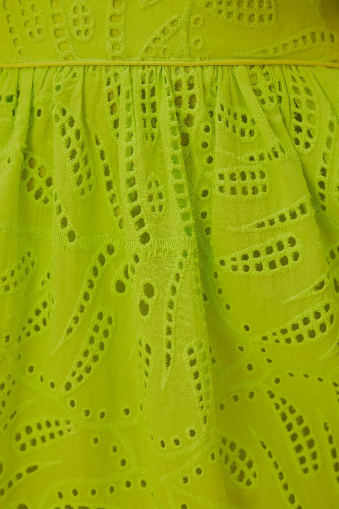 Green Monstera Eyelet Maxi Skirt