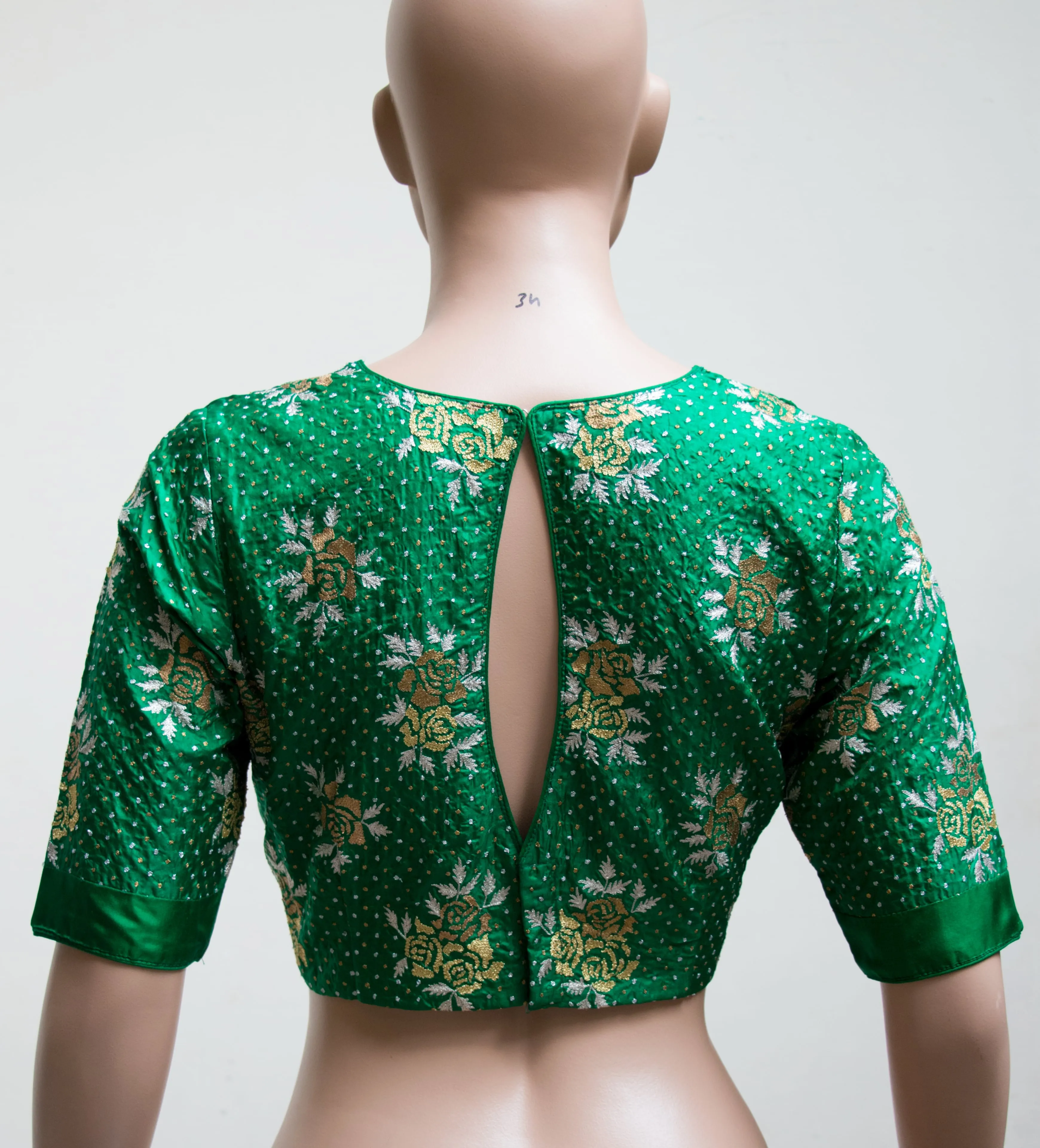 Green with gold and silver
